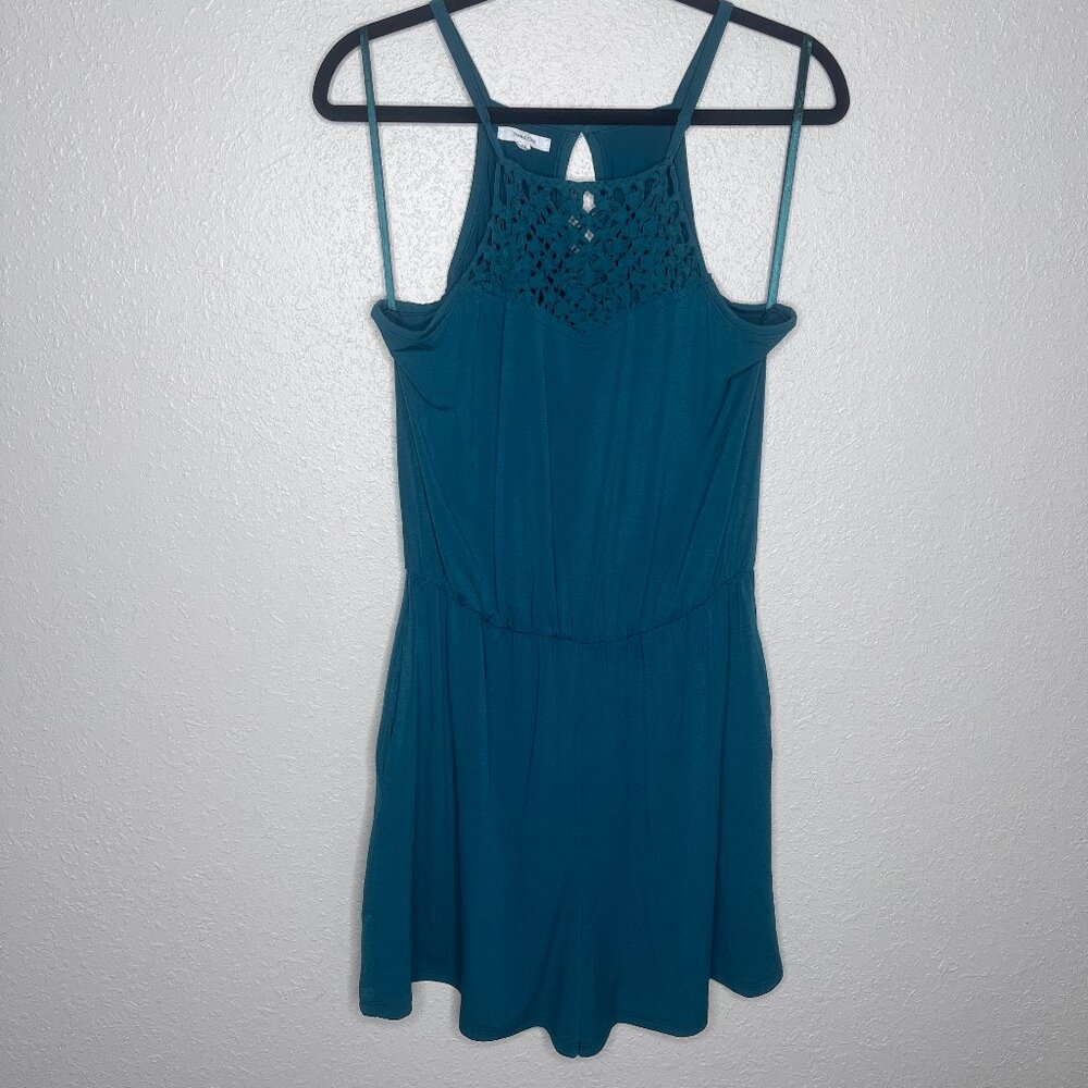 Maurices Solid Macrame Neck Pocket Romper - image 2